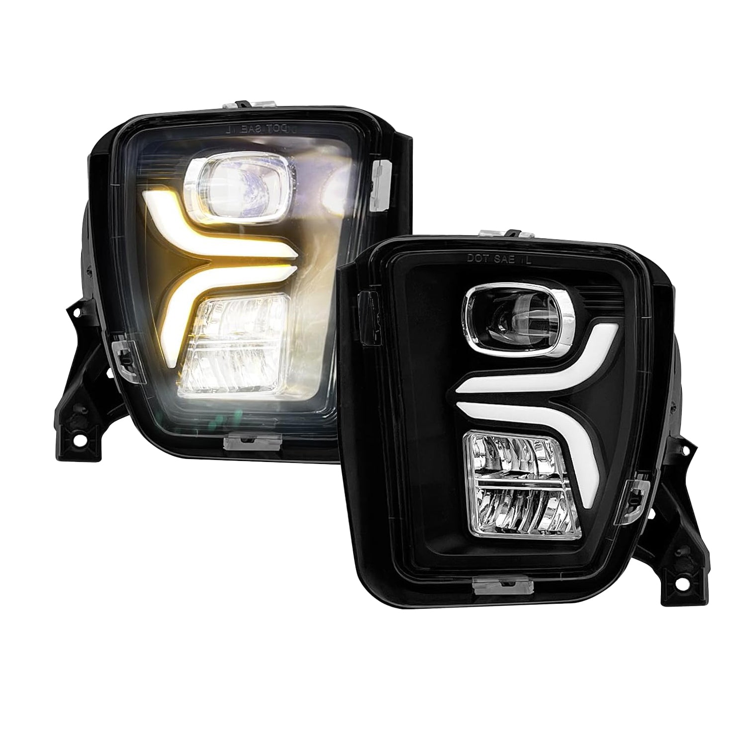 2013–2021 Ram 1500 LED Fog Lights with DRL & Turn Signal | Bumper Driving Lamps | Plug & Play | 1 Pair