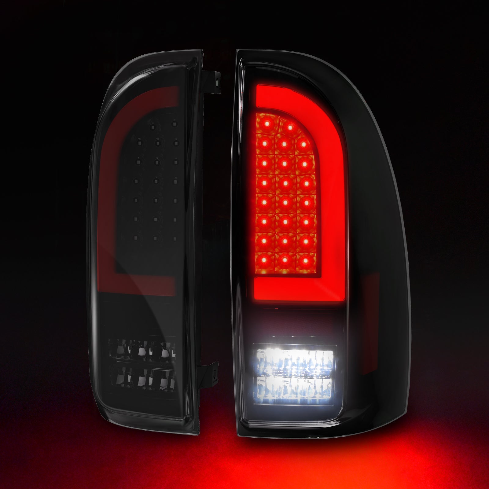 2005–2015 Toyota Tacoma Full LED Tail Lights Assembly Replacement | Smoked Lens | Plug & Play | 1 Pair