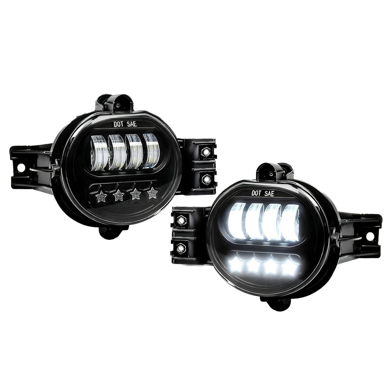 2002–2008 Dodge Ram 1500 2003–2009 Ram 2500 3500 LED Fog Lights Kit 4-Star Style