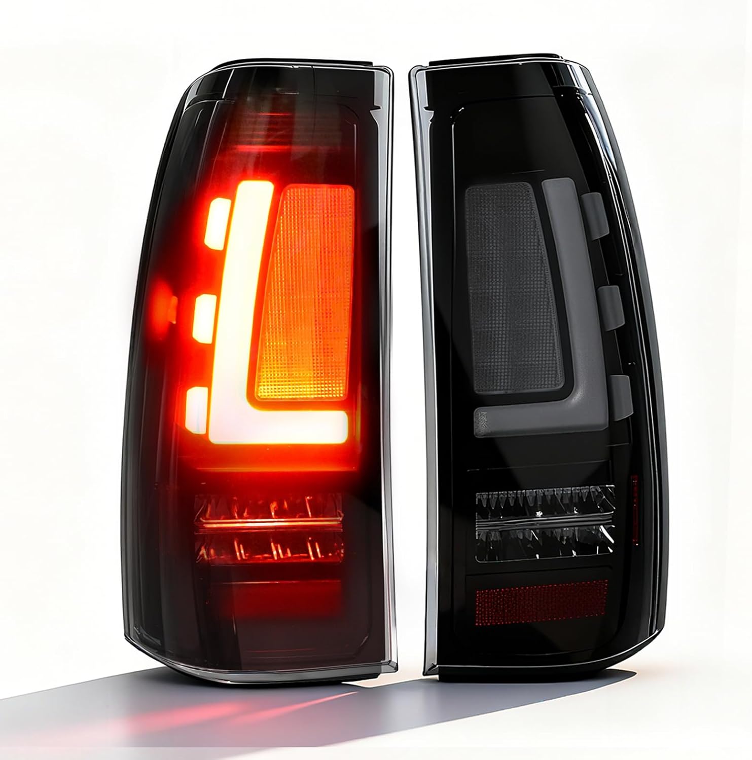 1999–2006 Chevy Silverado & GMC Sierra Smoked LED Tail Lights | Startup Animation | Sequential Turn Signal | DOT & SAE Approved | 1 Pair