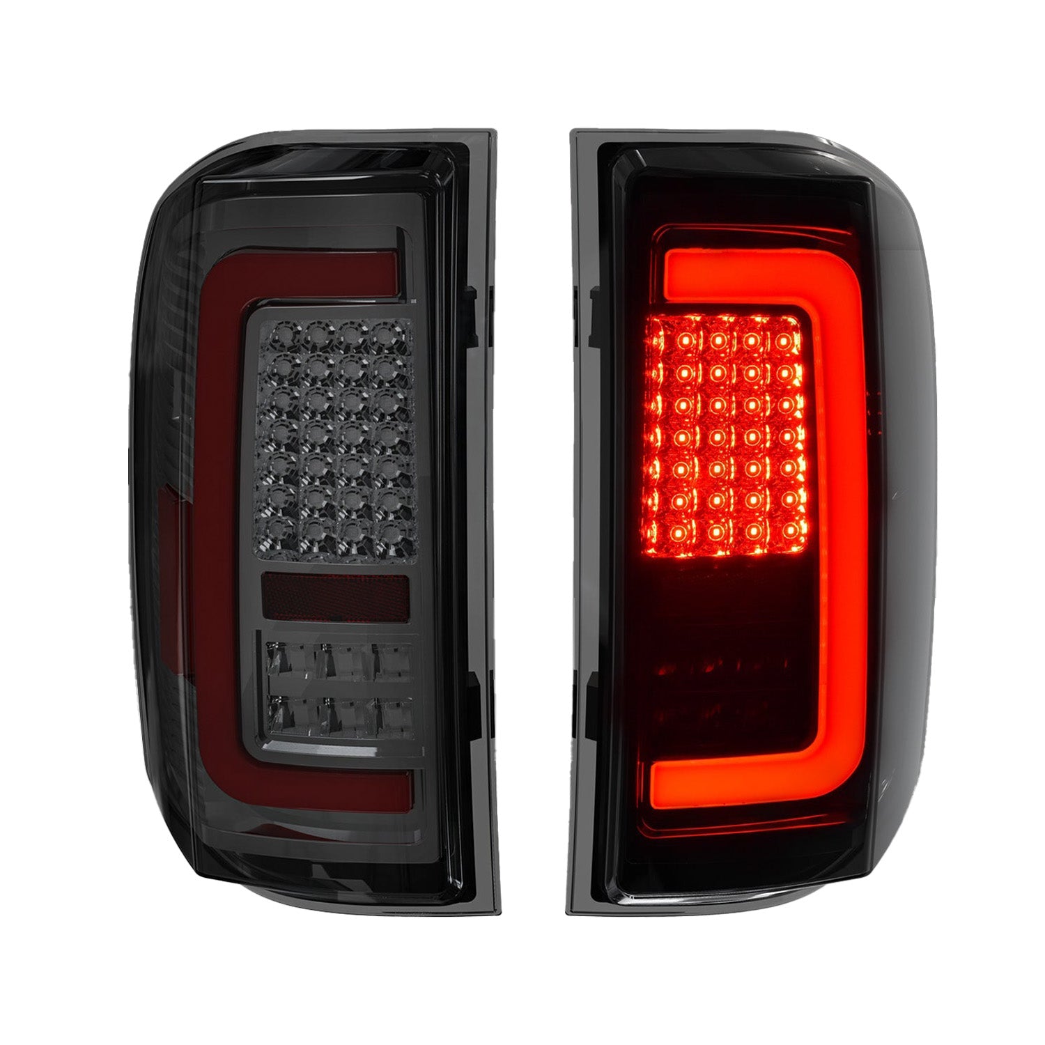 2007-2013 Chevy Silverado 1500/2500HD/3500HD LED Tail Lights | Smoked | C-Shape Design | Turn Signal & Brake & Reverse