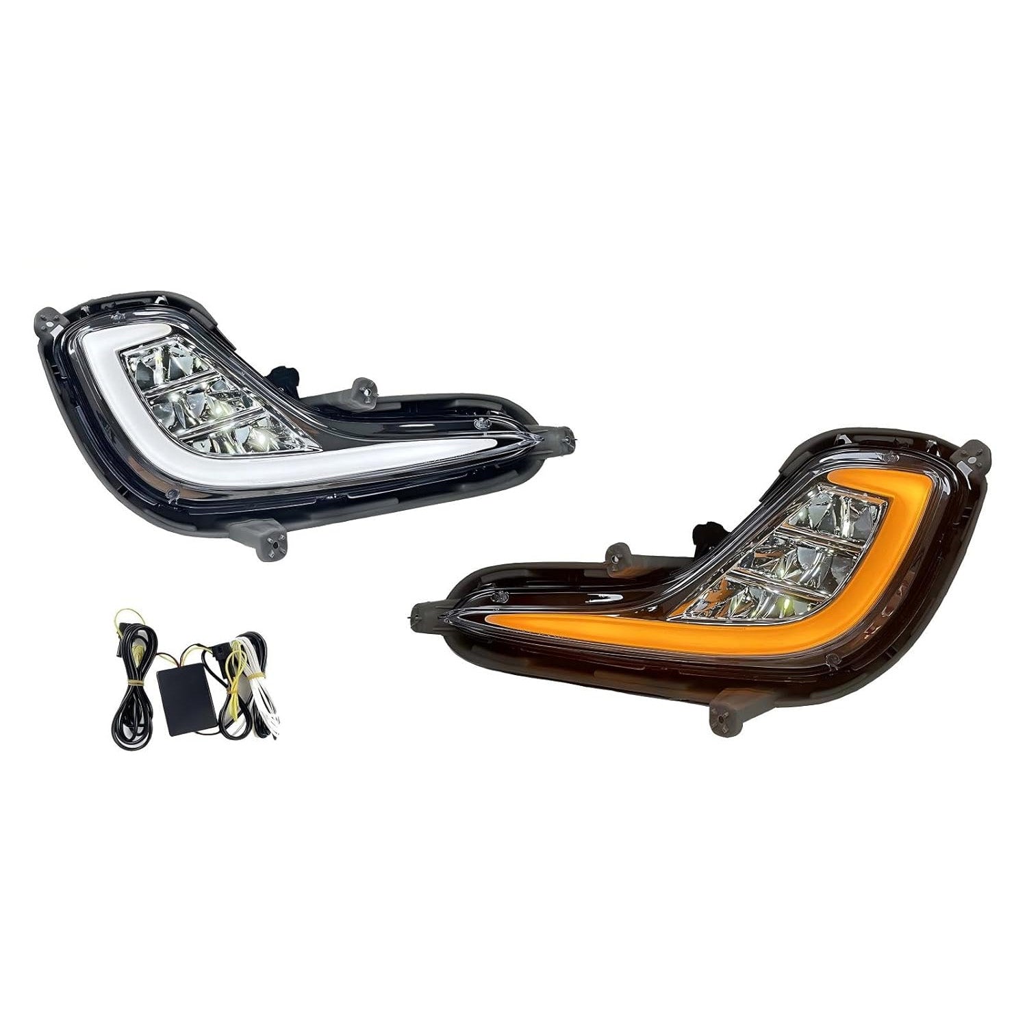 2012–2017 Hyundai Accent Fog Lights Assembly Replacement | DRL & Turn Signal | With Switch & Wiring Harness | LED Version | 1 Pair