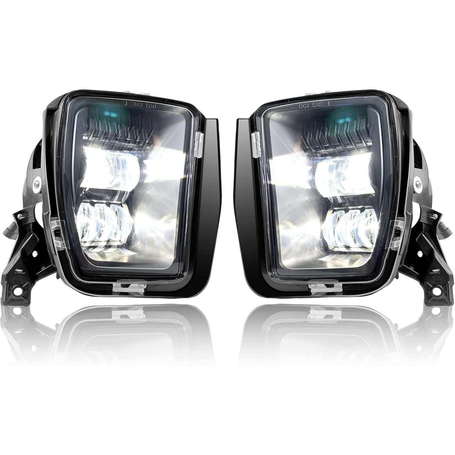 2013–2021 Ram 1500 LED Fog Lights Replacement | Black Trim | Plug & Play | 1 Pair
