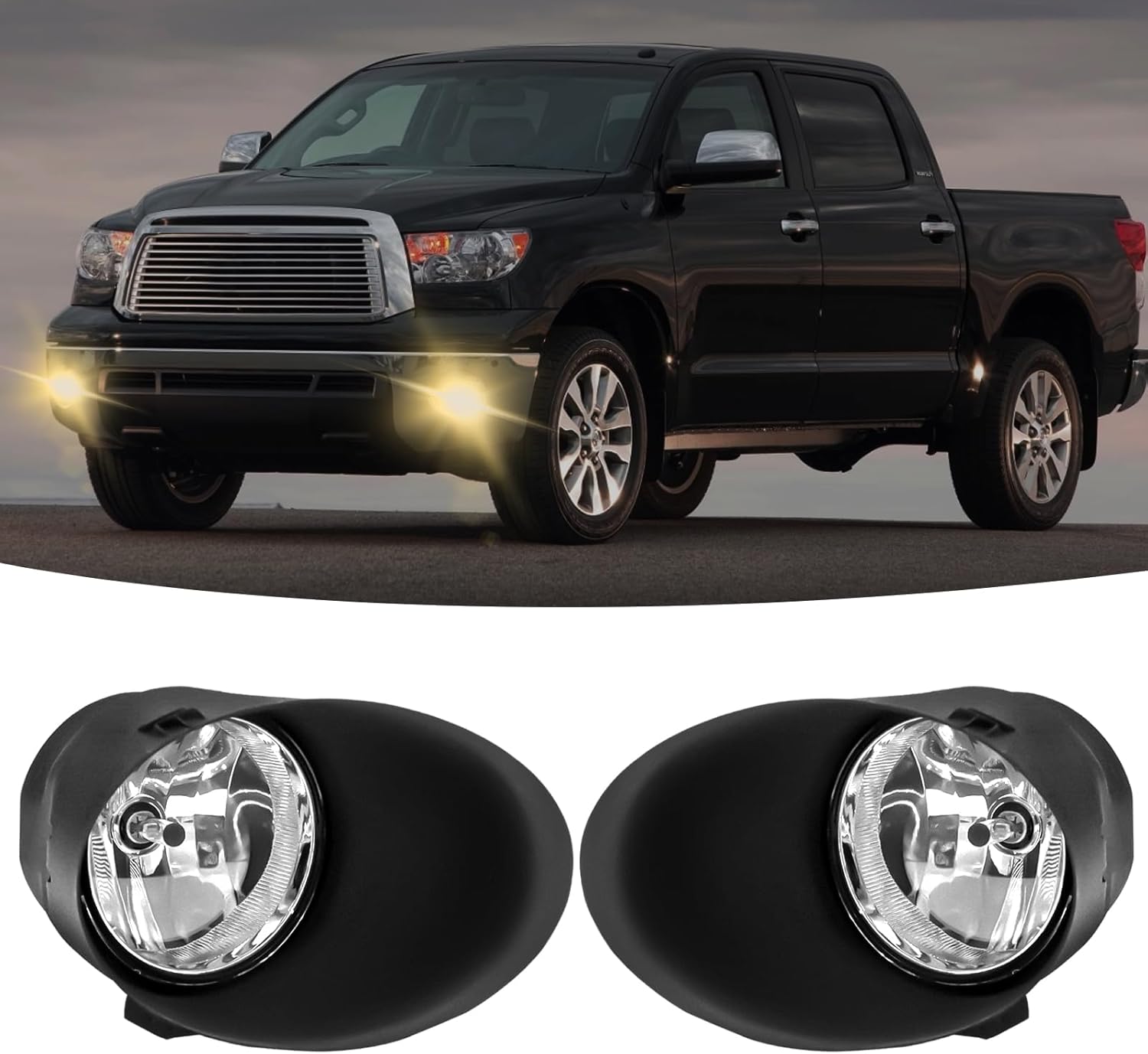2007–2013 Toyota Tundra Halogen Fog Lights | Clear Lens | OEM-Style Replacement | DOT & SAE Approved | 1 Pair