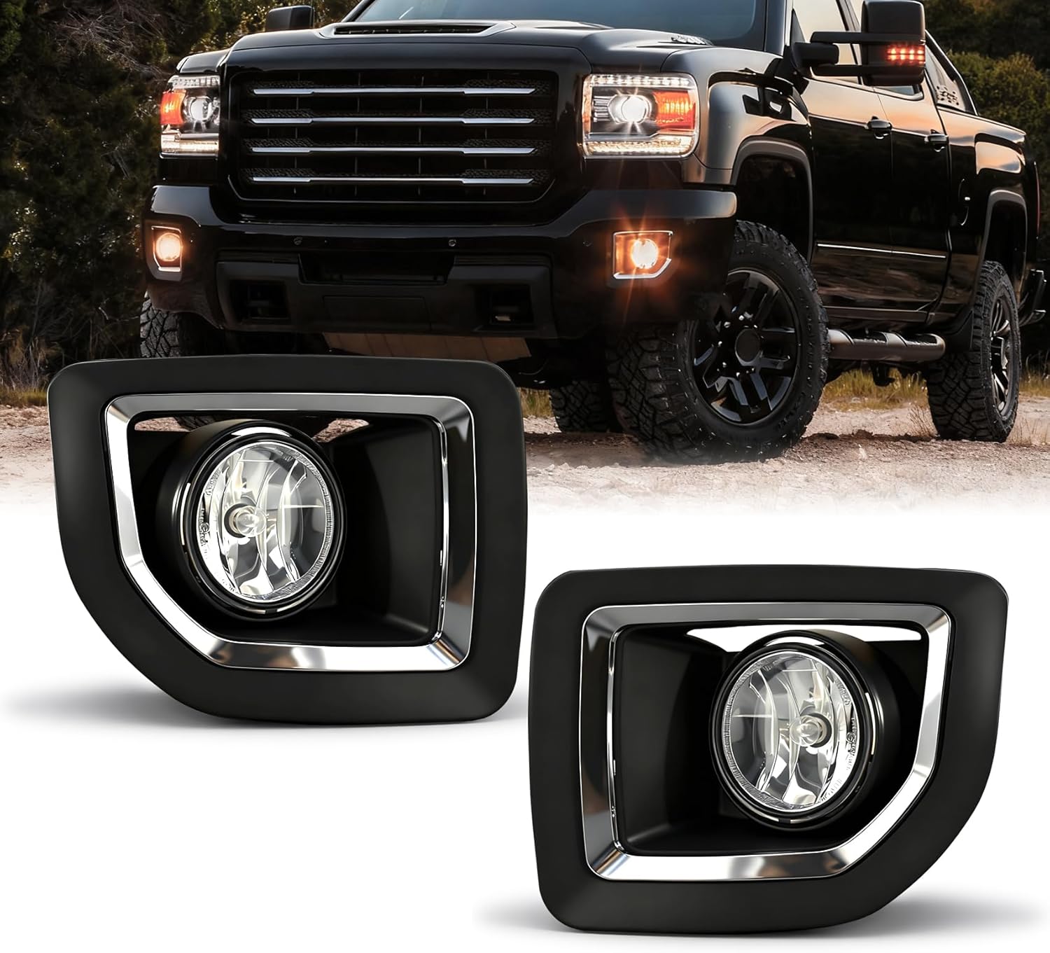 2015–2019 GMC Sierra 2500HD/3500HD Halogen Fog Lights Replacement | Plug & Play | 1 Pair
