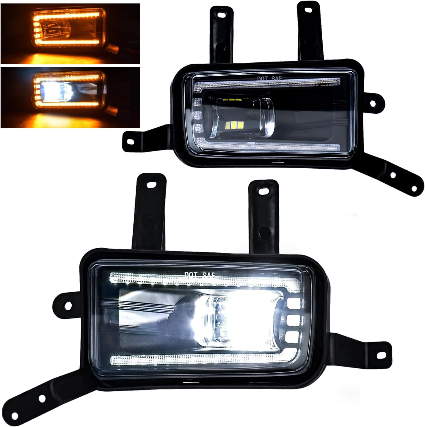 2015–2020 Chevy Tahoe/Suburban & GMC Yukon/Yukon XL LED Fog Lights | DRL & Dynamic Turn Signal | 2500LM | DOT & SAE Approved | 1 Pair