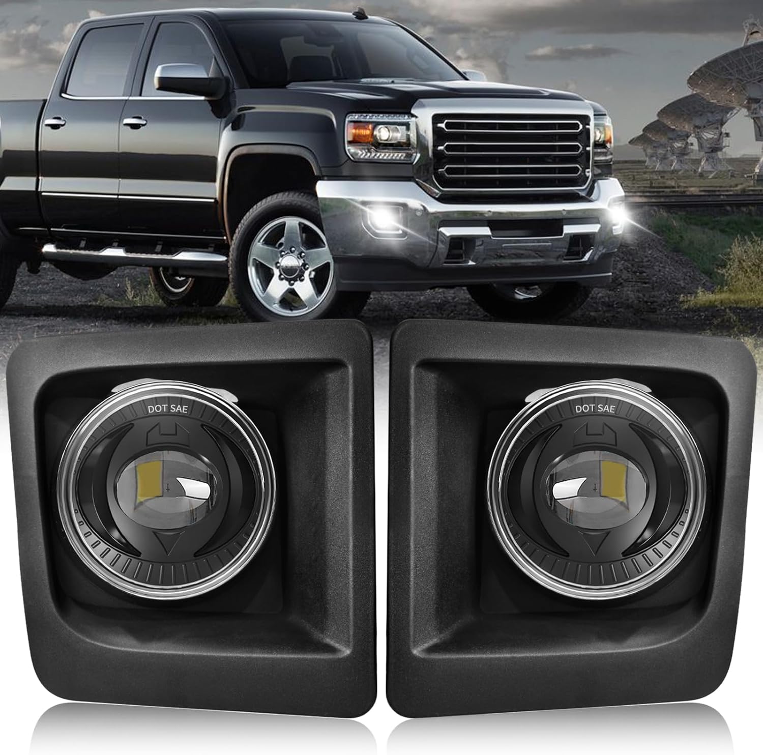 2014–2015 GMC Sierra 1500 LED Fog Lights Replacement | 2500LM | DOT & SAE Approved | 1 Pair