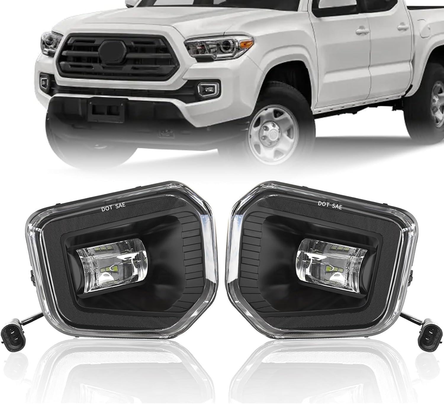 2016–2022 Toyota Tacoma SR/SR5 LED Fog Lights Replacement | 2500LM | DOT & SAE Approved | 1 Pair