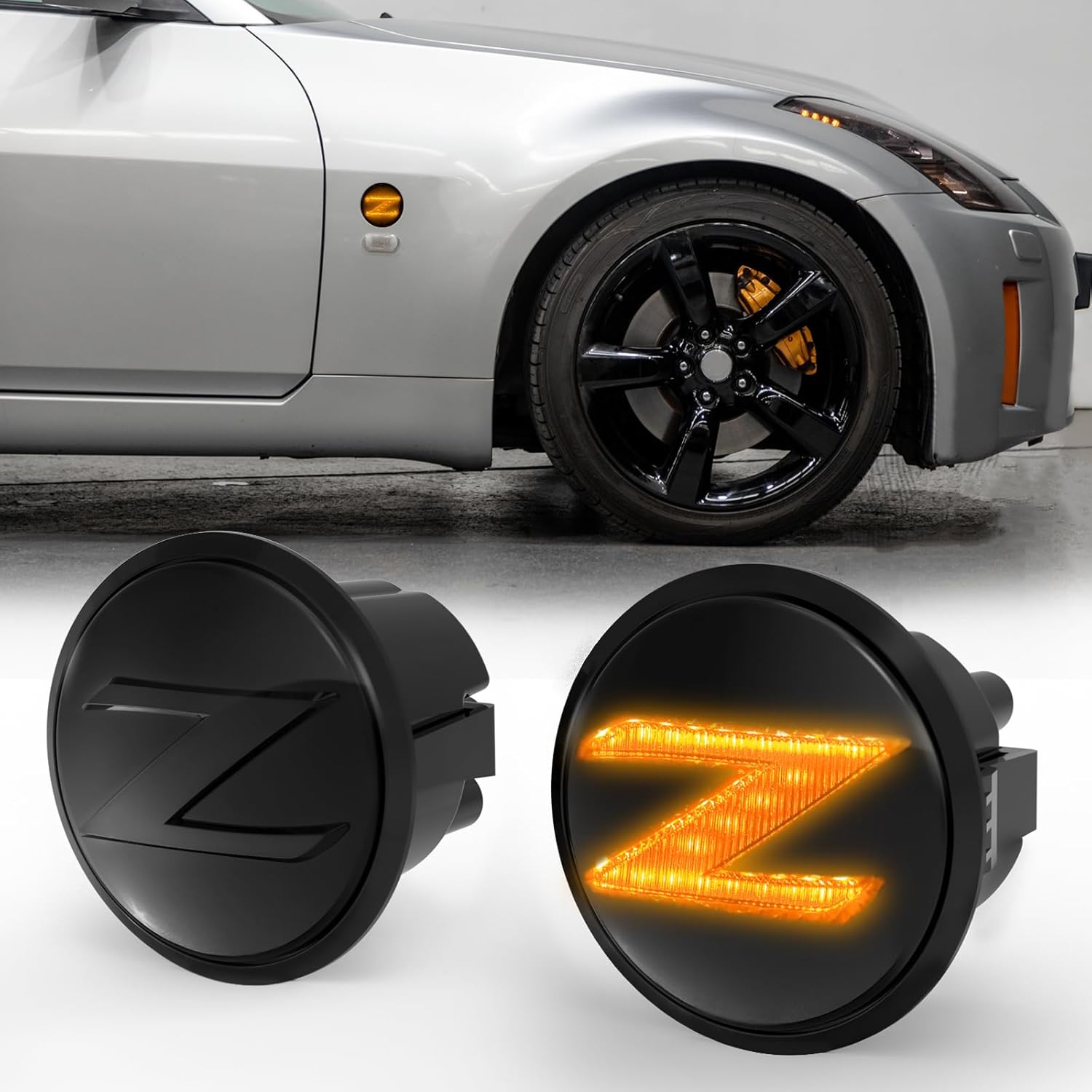 2003-2009 Nissan 350Z Z33 2009-2020 Nissan 370Z Z34 LED Side Marker Lights Sequential Amber Turn Signal 1 Pair