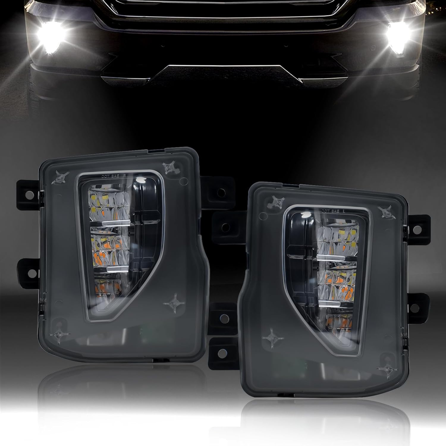 2016–2018 Chevy Silverado 1500 LED Fog Lights | 6000K DRL | Plug & Play | IP67