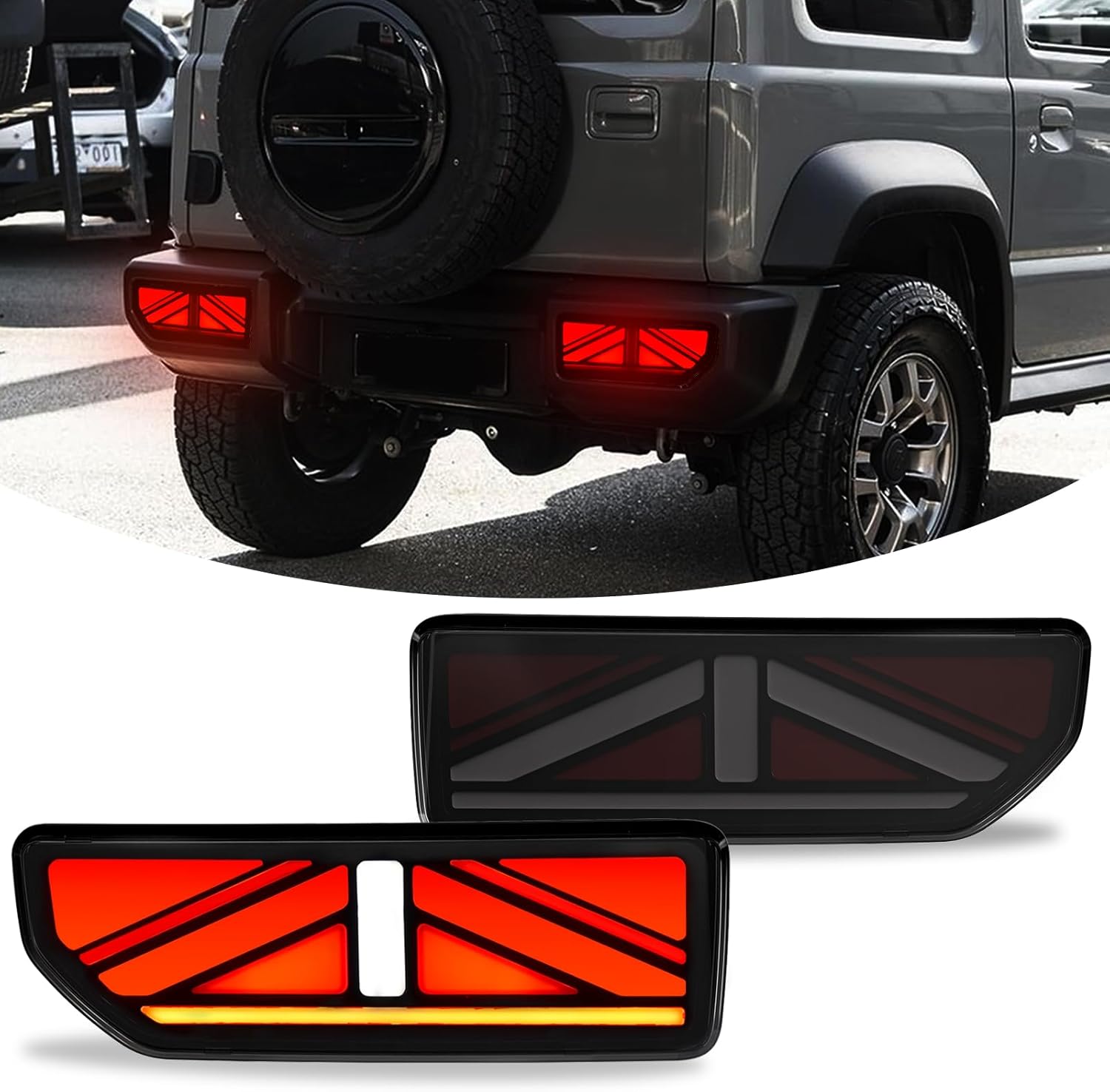 2019-2024 Suzuki Jimny LED Tail Lights Sequential Turn Signal Start Up Animation Rear Lamps 1 Pair Butterfly Style