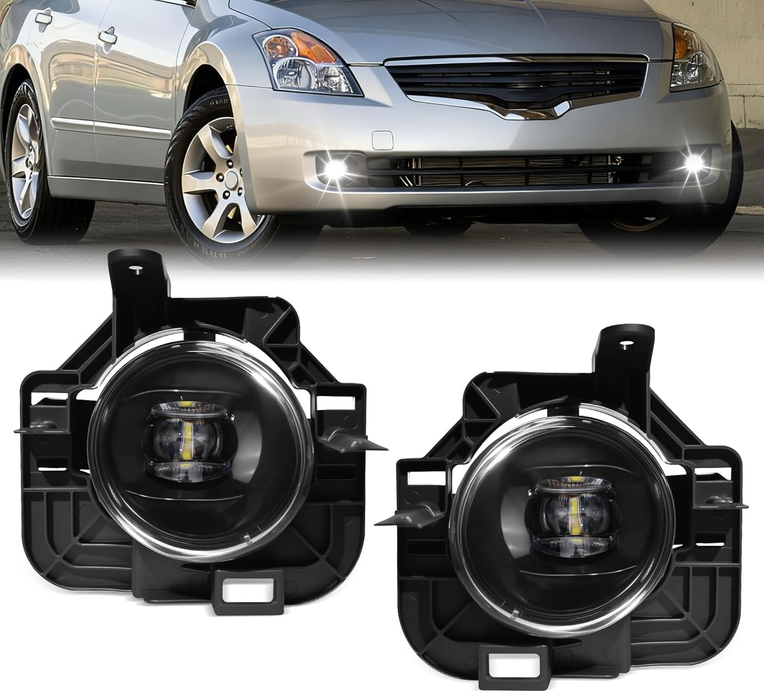 2007–2009 Nissan Altima Sedan LED Fog Lights DRL Front Bumper Lamp Kit
