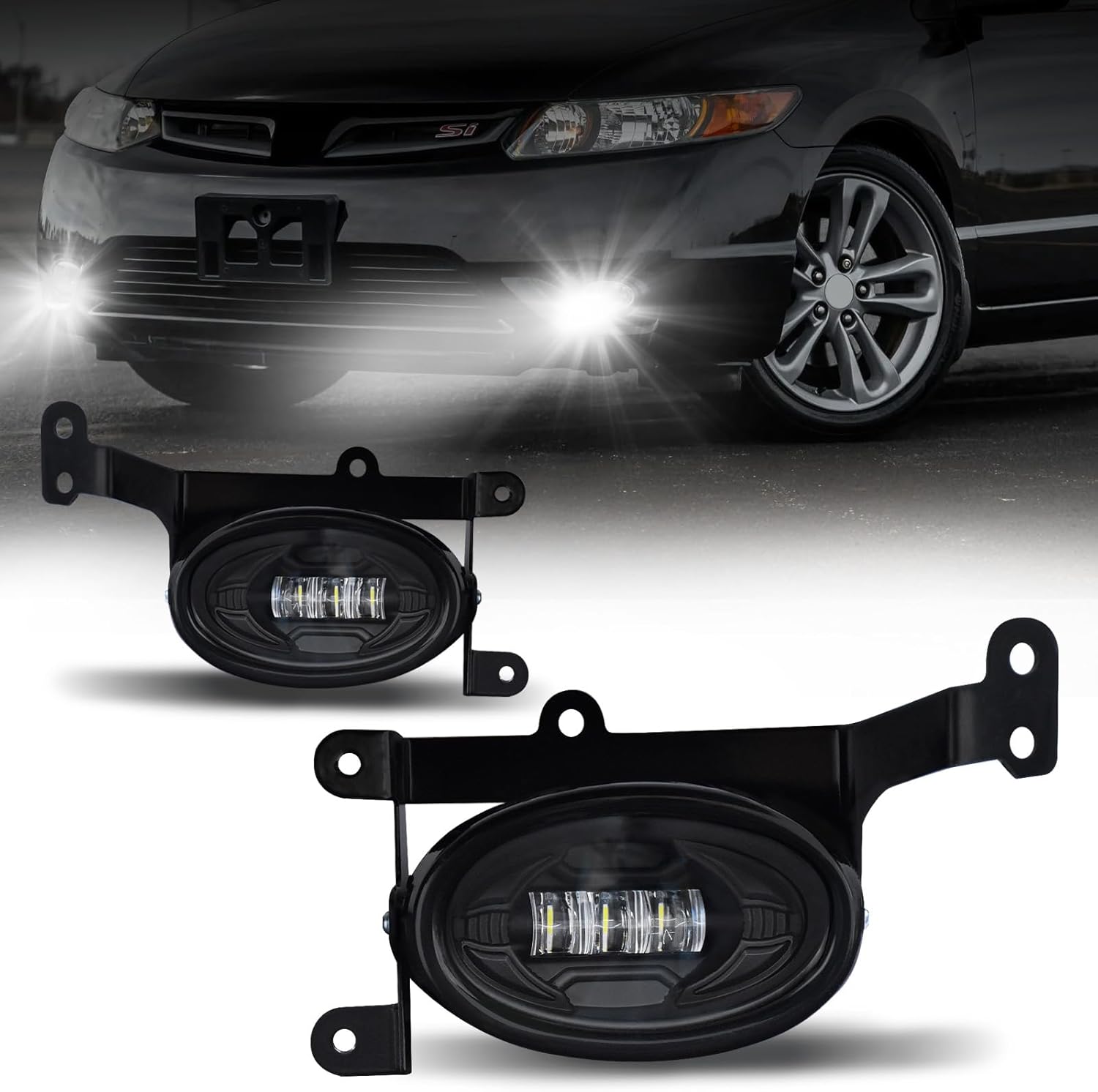 2006-2007 Honda Accord Sedan Halogen Fog Lights Front Bumper Fog Lamp Kit 1 Pair