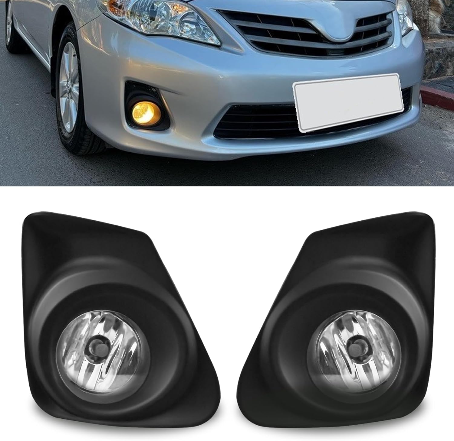 2011–2013 Toyota Corolla Halogen Fog Lights | OEM Direct Replacement | DOT & SAE Approved | 1 Pair
