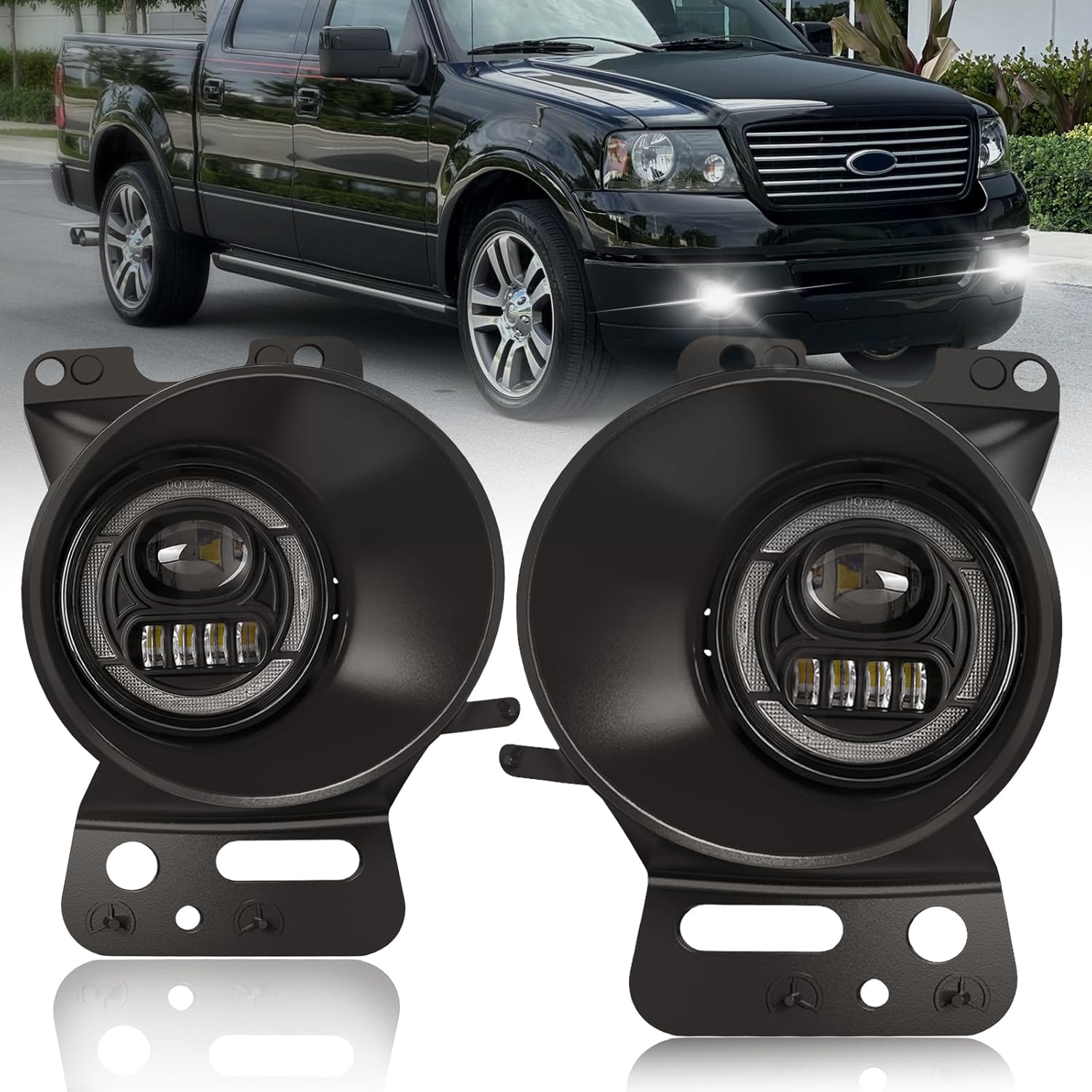 2005–2008 Ford F-150 / 2006–2010 Lincoln Mark LT LED Fog Lights with DRL & Turn Signals | 2500LM | 6500K | DOT Certified | 1 Pair