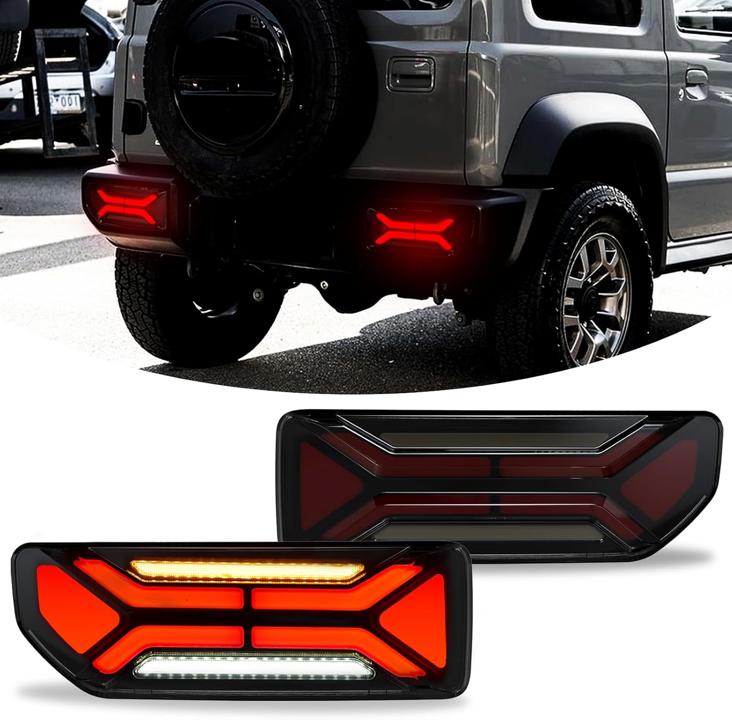 2019–2024 Suzuki Jimny LED Tail Lights | Sequential | Start-Up Animation | Dumbbell Style