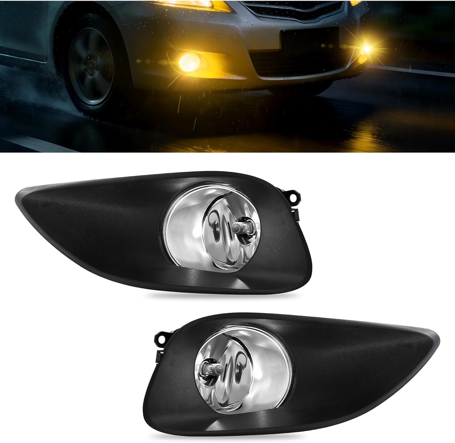 2008–2011 Toyota Vios / Yaris Fog Lights | DOT & SAE Approved | With Wiring Harness & Switch | Plug & Play | 1 Pair