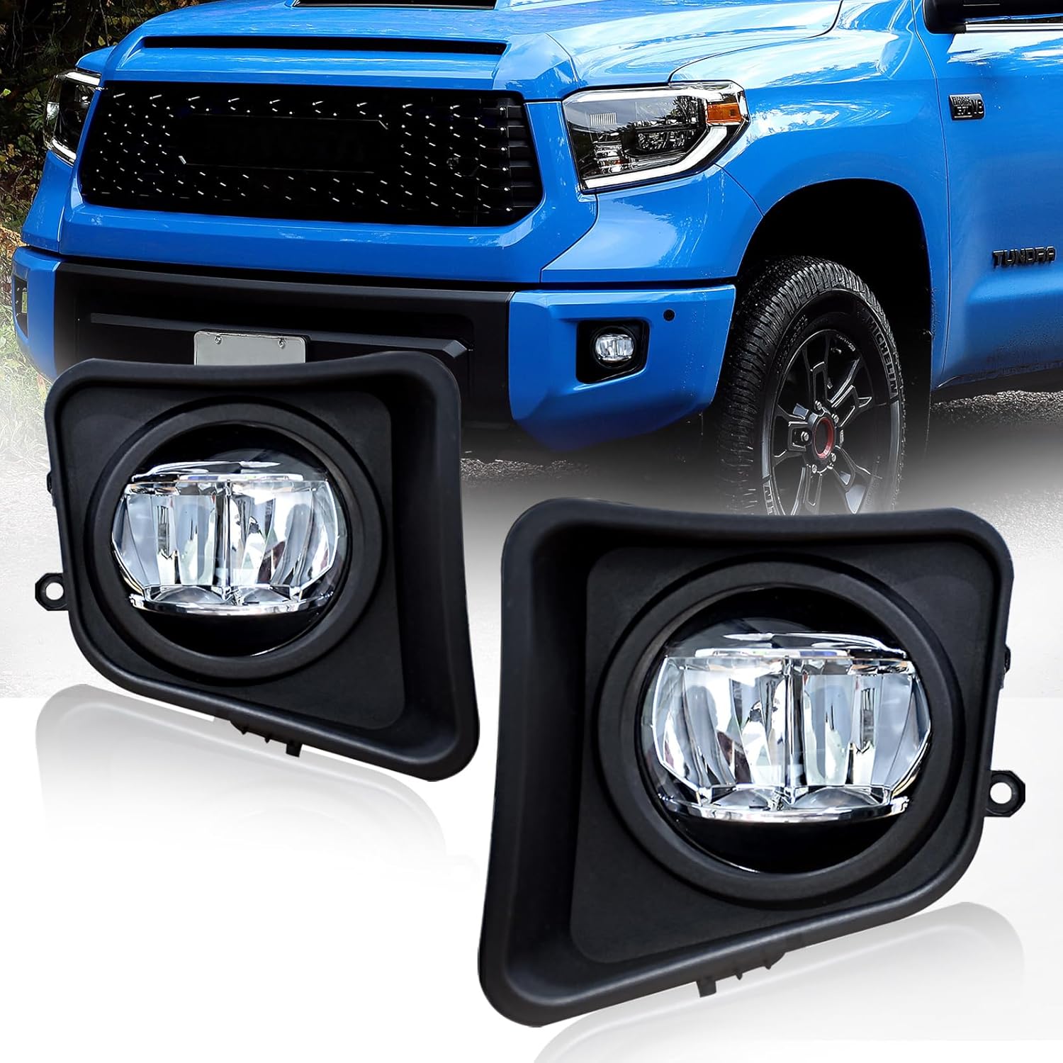 2014–2021 Toyota Tundra LED Fog Lights | 6500K | 2500LM | DOT SAE | Clear Lens | 1 Pair