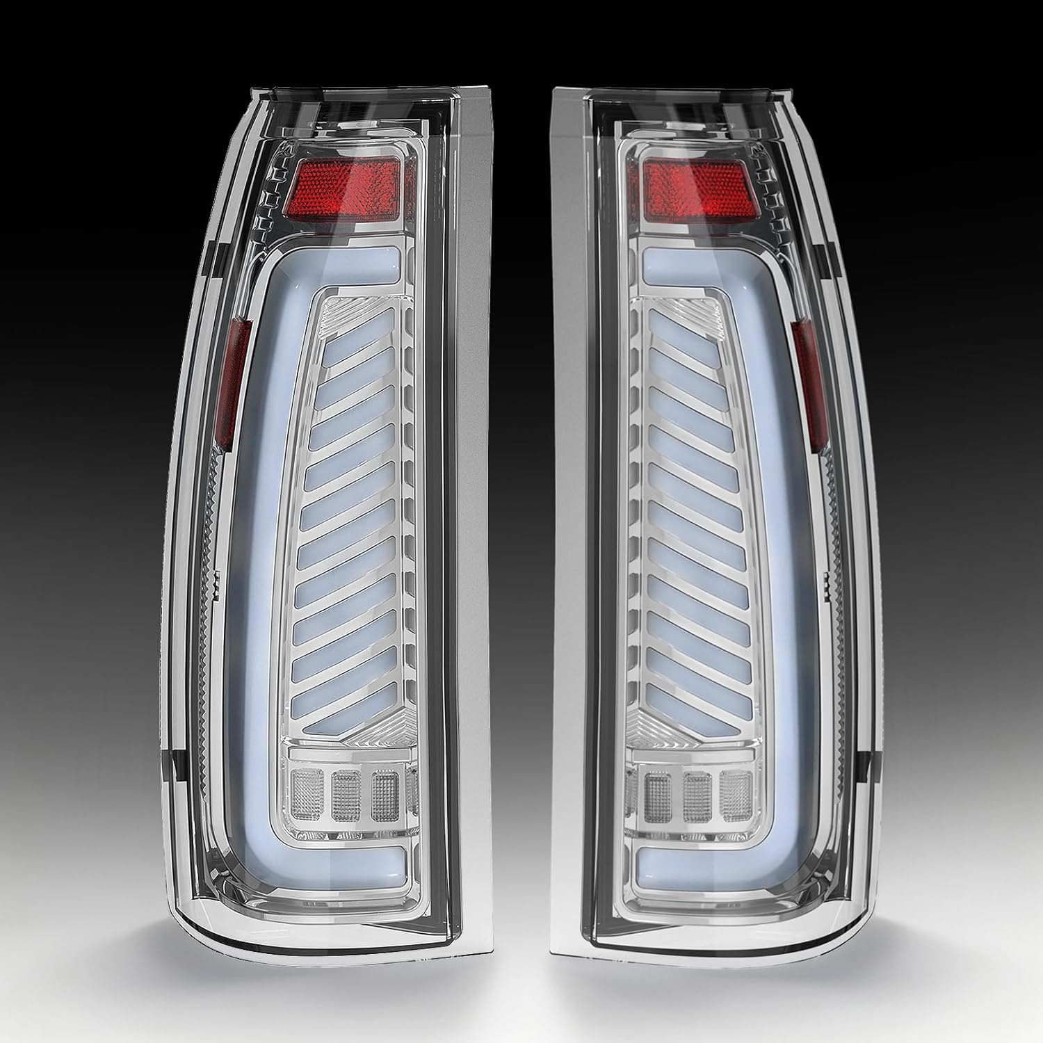 1988–1999 Chevy GMC C/K LED Tail Lights | Transparent Lens | Sequential Turn Signal | Classic Body Only