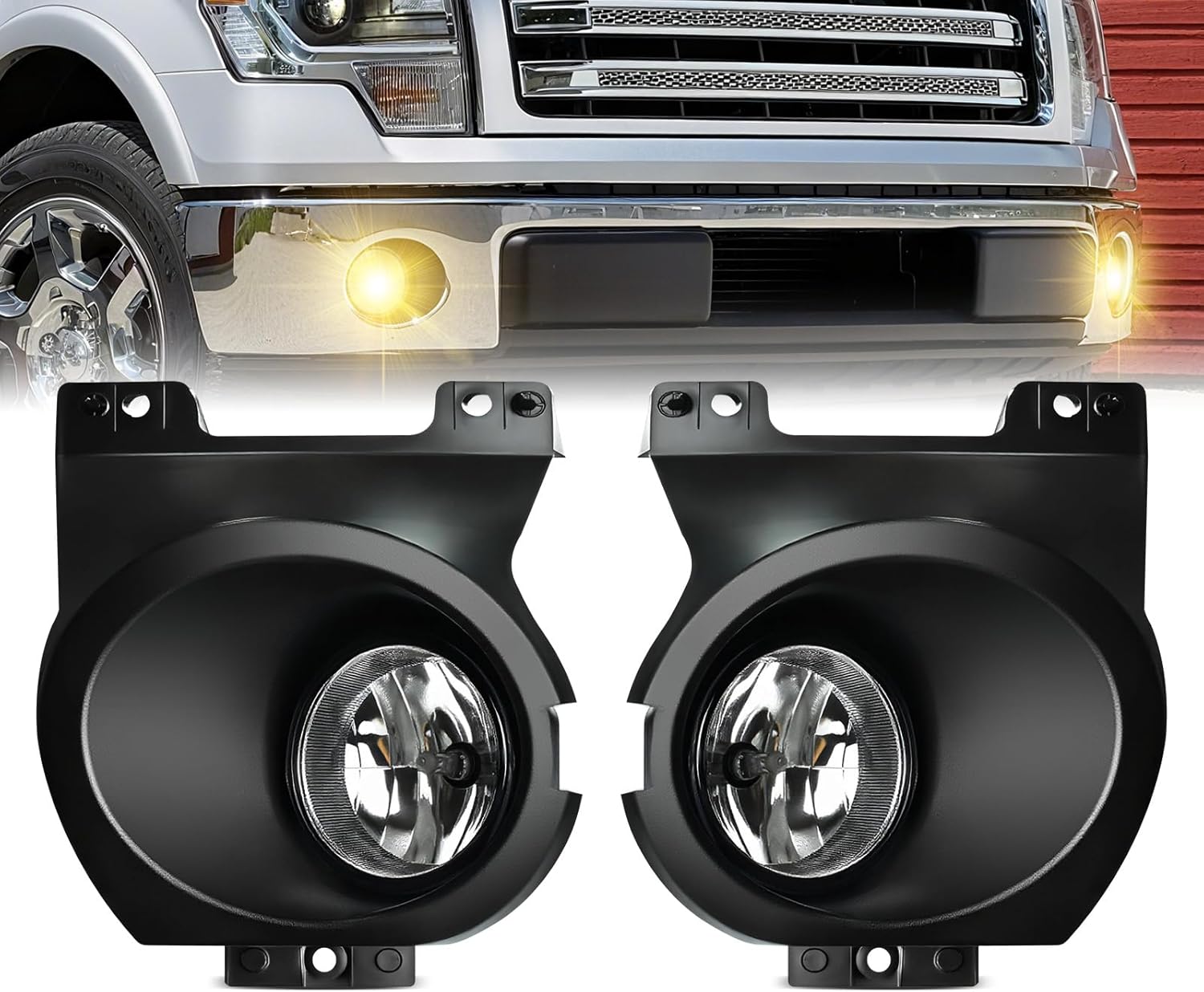 2011–2014 Ford F150/F250/F350/F450/F550 LED Fog Lights Replacement | 2500LM | DOT & SAE Approved | 1 Pair